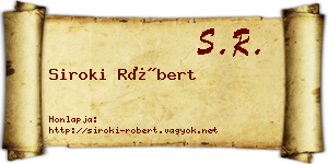 Siroki Róbert névjegykártya